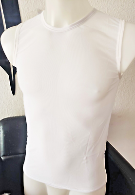 Glossy Nylon Tank Top Herren Soft Touch Feeling Transparent White Clubwear Gr. 2