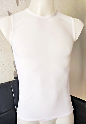 Glossy Nylon Tank Top Herren Soft Touch Feeling Transparent White Clubwear Gr. 1