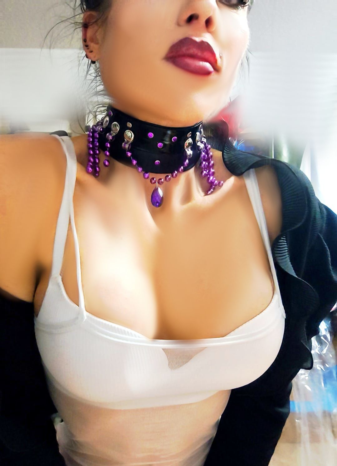 Specialz´oires Sexy Neck &quot;Purple Teardrop&quot; Customized L &amp; C 020 Softes PU