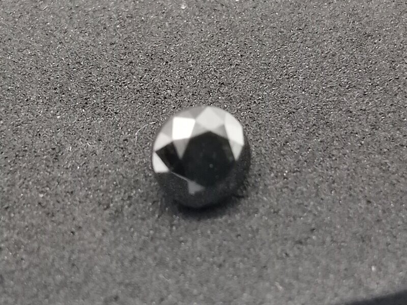 Natural Black Diamond, Round Cut, 0.65 CTS