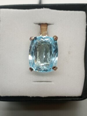 Blue Topaz, OVAL Stone, 11.95ct 2.38g, .925 Sterling Silver Mounted