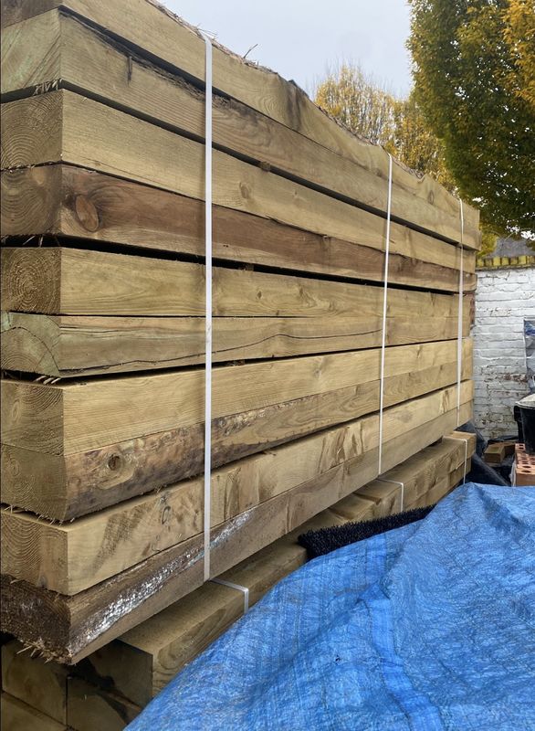 Garden Sleepers Treated Green 200 x 100 2.4mt