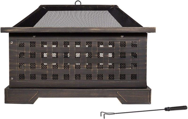 Black Arbos Cross-hatched Deep Firepit