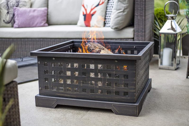 Black Arbos Cross-hatched Deep Firepit