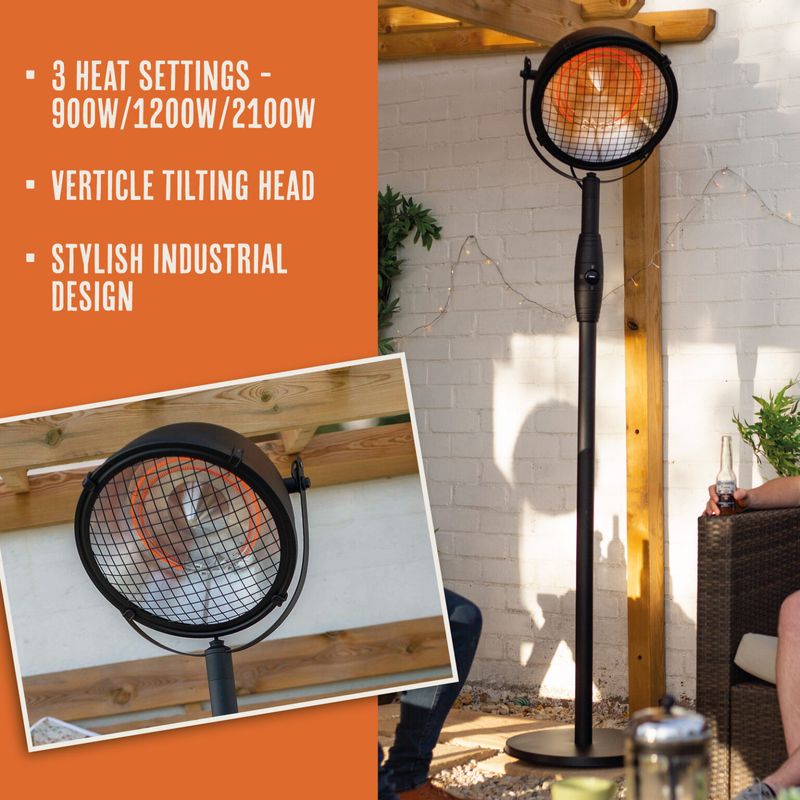 Black Vintage Searchlight Heater