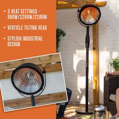 Black Vintage Searchlight Heater