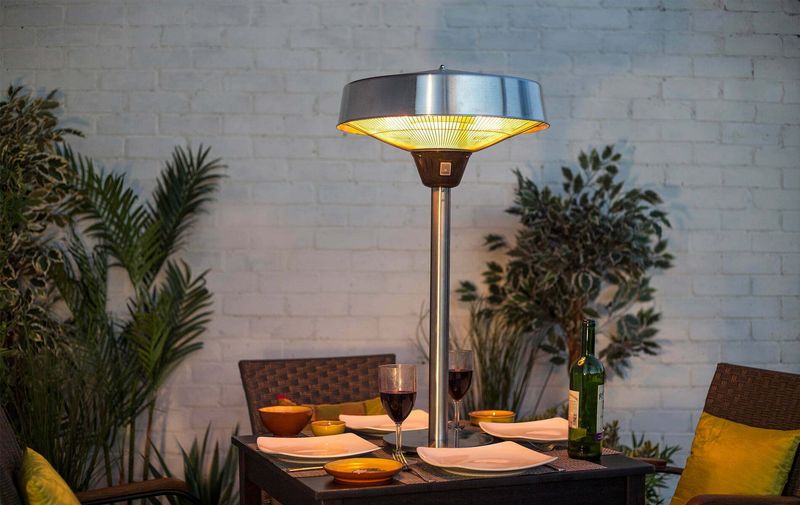 Silver Tabletop Halogen Electric Heater