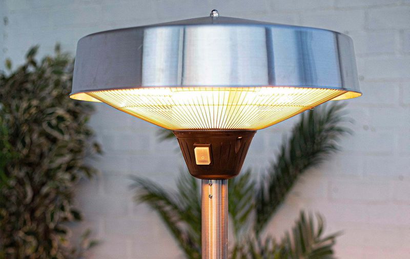 Silver Tabletop Halogen Electric Heater