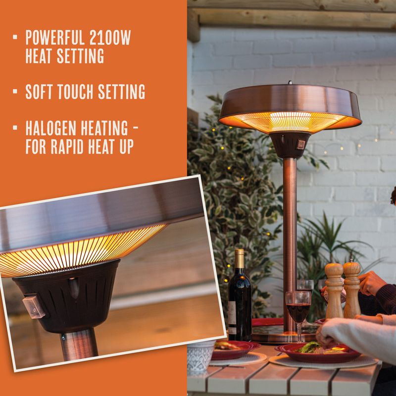 Copper Tabletop Halogen Electric Heater