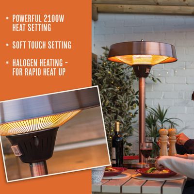 Copper Tabletop Halogen Electric Heater