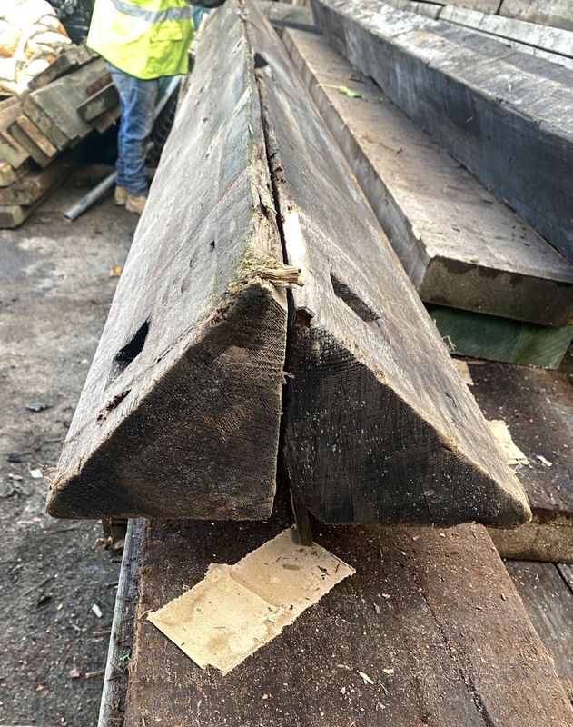 Old Reclaimed Triangle Wood Beam 4.4m