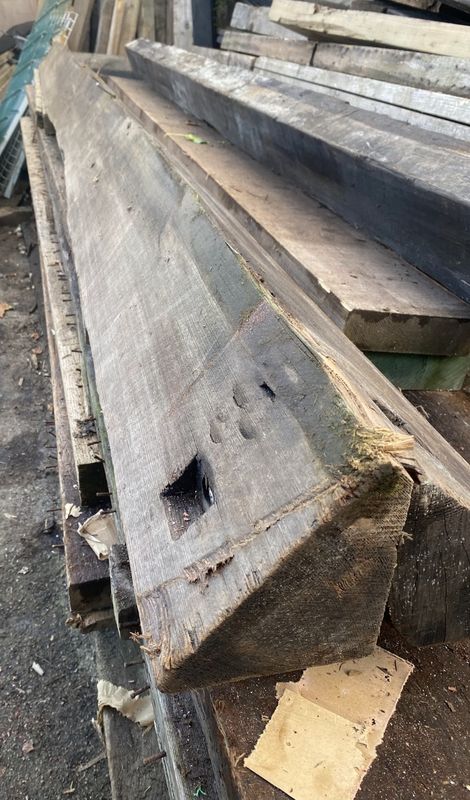 Old Reclaimed Triangle Wood Beam 4.4m