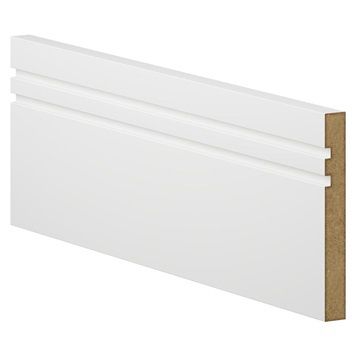 Double Groove White MDF Skirting 4.2m