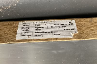 FD30 Office Internal Door with Glass Strip 2040 x 926mm RH