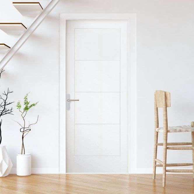 White Primed 4 Panel Ladder Internal Door