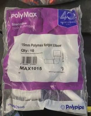 Polypipe MAX101510 15 x 10mm Spigot Elbows (Pack of 10)