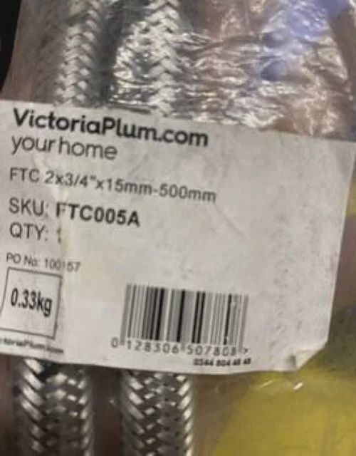Flexible tap connectors 2 x 3 / 4" x 15mm-500mm (Pack of 5)