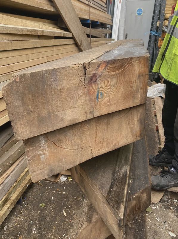 13.5 x 6.5 Reclaimed English Oak Beam 2.4m