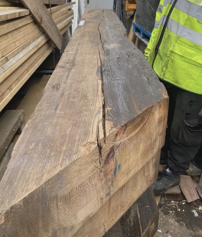13.5 x 6.5 Reclaimed English Oak Beam 2.4m