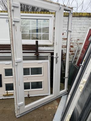 External Door With Glass Attachment (1380 x 2009) Grey