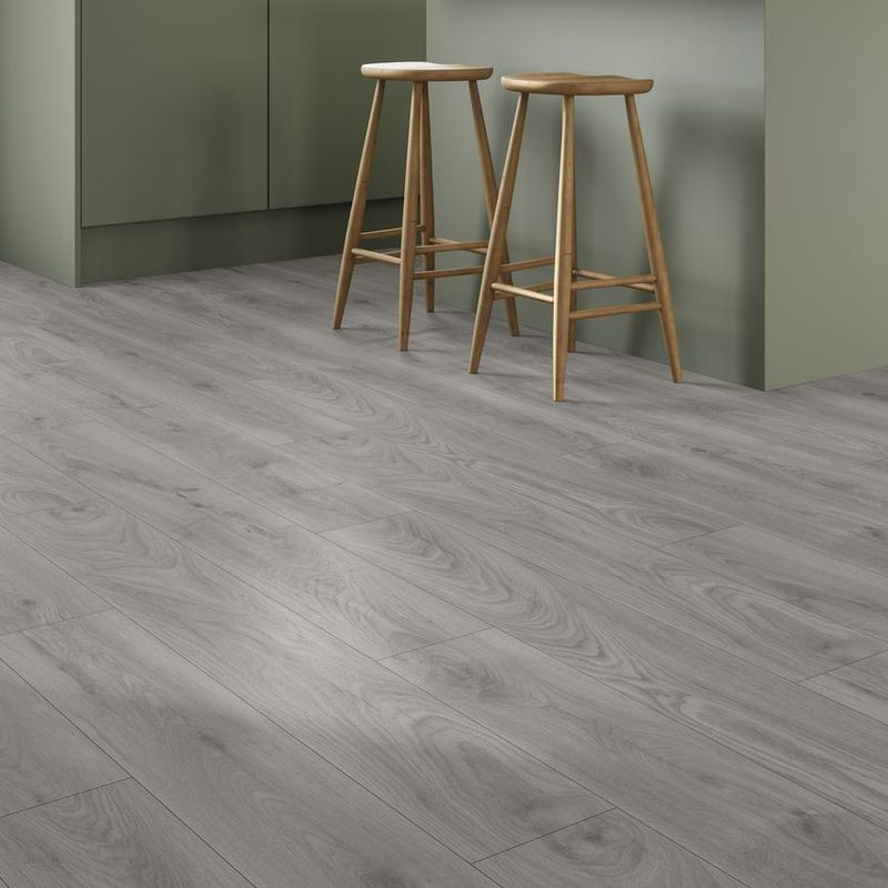 Professional Fast Fit  V Groove  Laminate Flooring Light Grey 1.48m² Pack SDH3657