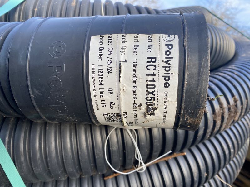 RC110X50BE - Civils Ridgicoil Power Duct Coiled 110mm 50m inc. Coupler Black