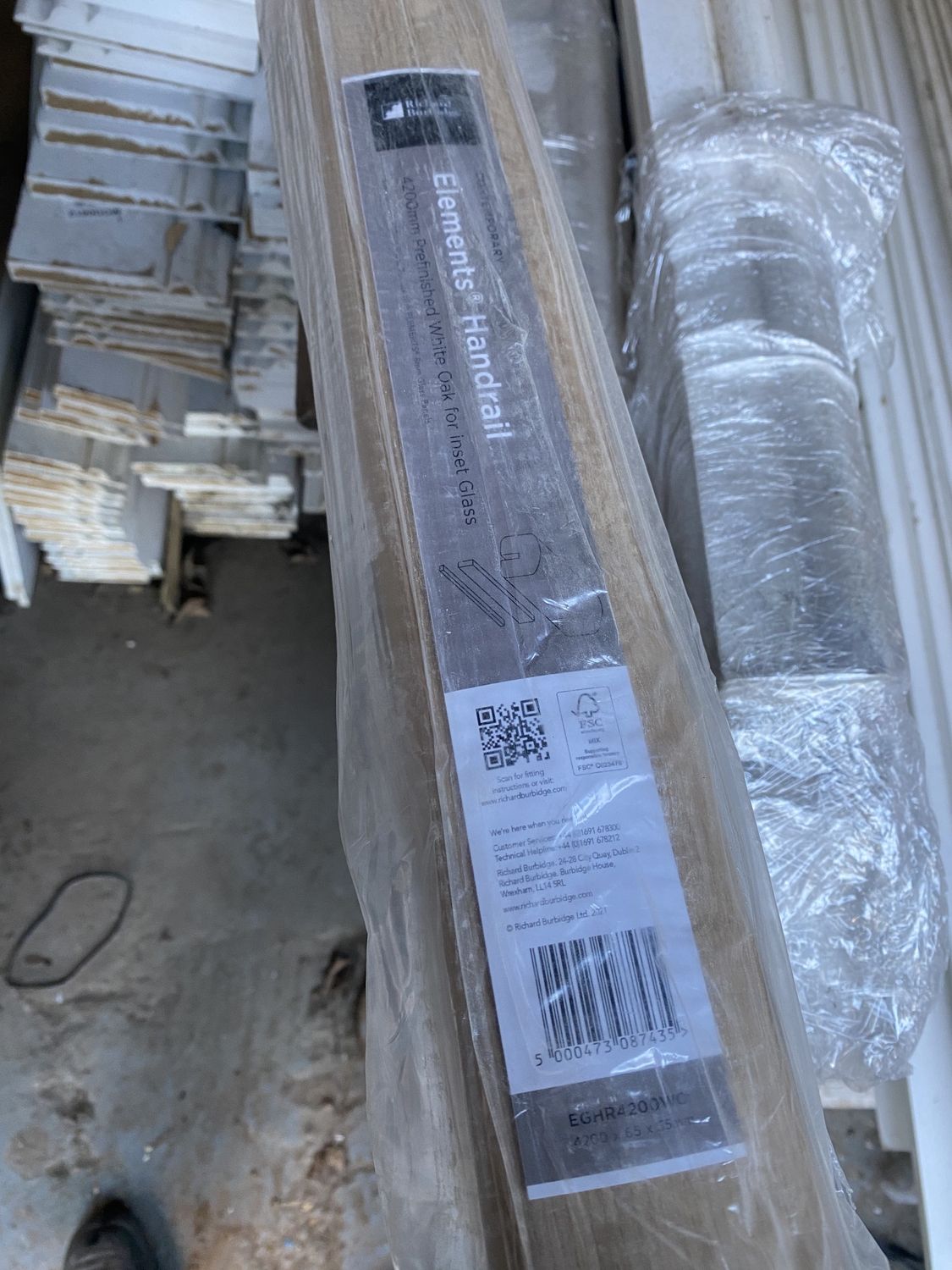 Solid White Oak 4.2m Elements Handrail Un-Grooved for Glass Panel Clamps