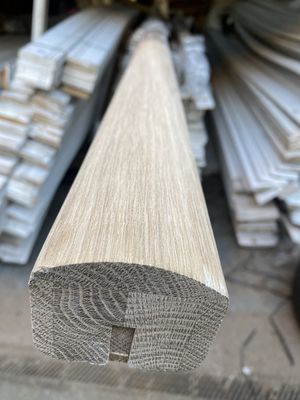 Solid White Oak 4.2m Elements Handrail Un-Grooved for Glass Panel Clamps