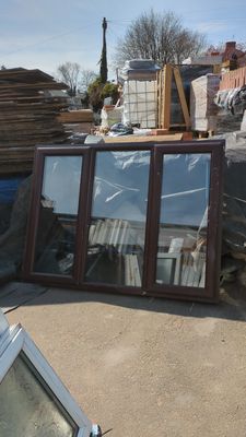 uPVC Window brown 176 x 132