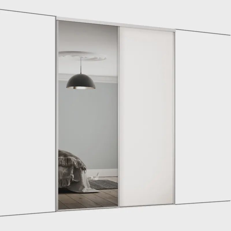 Silver Sliding Mirror Doors