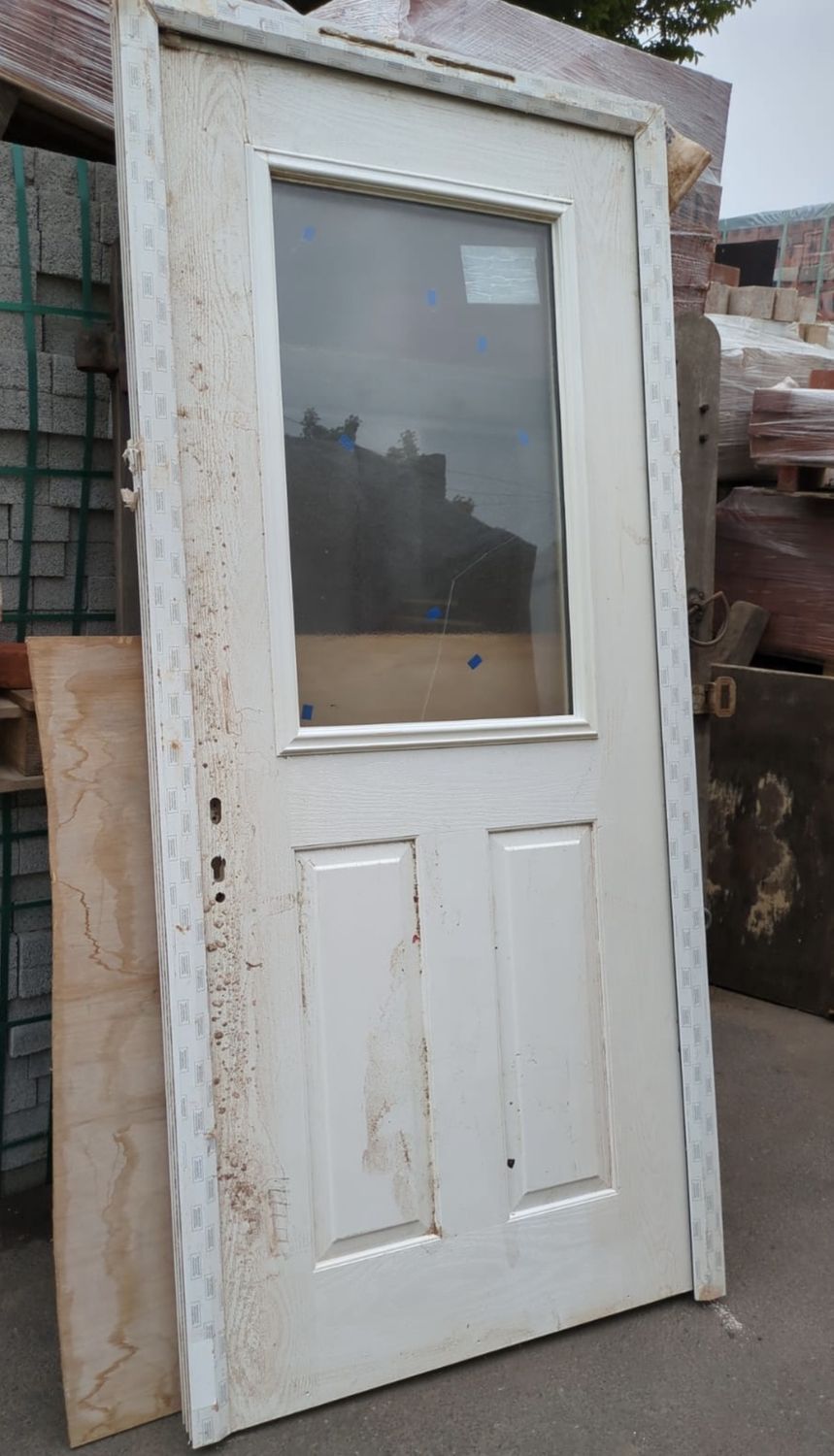 White External Door Half Panel GRP Glazed (1005 x 2220)