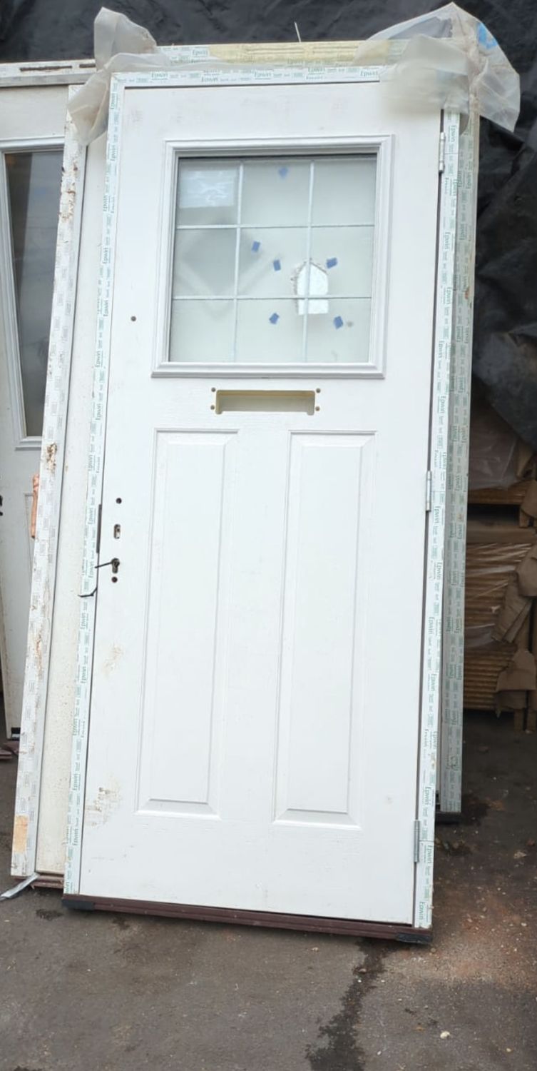 White External Door Half Panel GRP Glazed (935 x 2250)