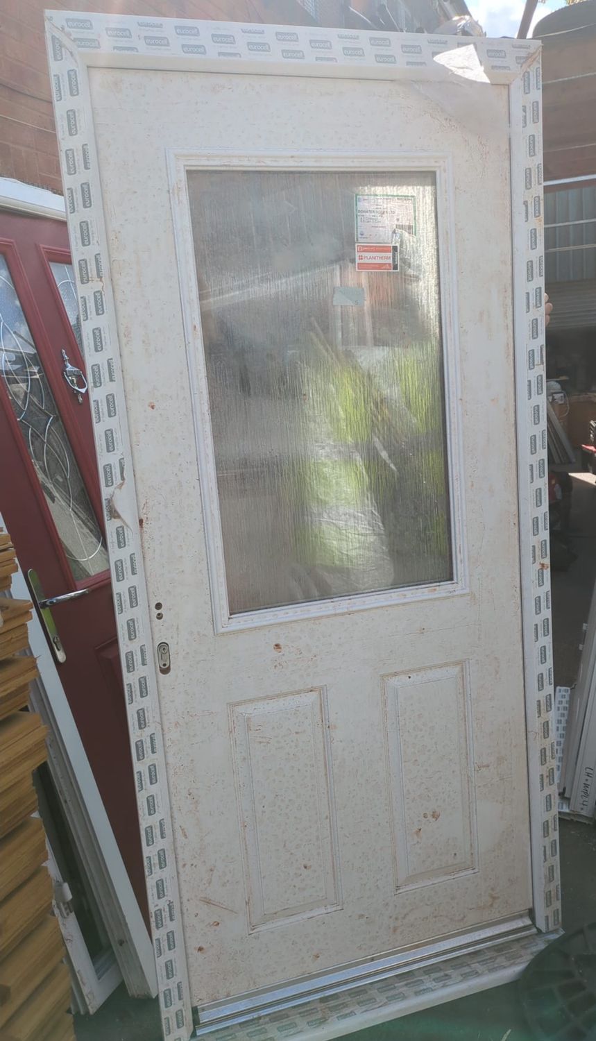 White Composite Door Half Panel GRP Glazed (1000 x 2080)