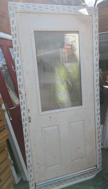 White Composite Door Half Panel GRP Glazed (1000 x 2080)