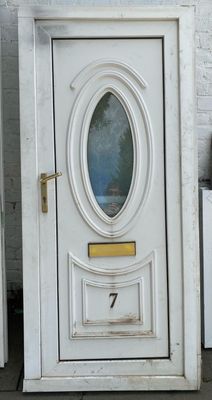 uPVC Front Door Oval Glass White (940 x 2035)