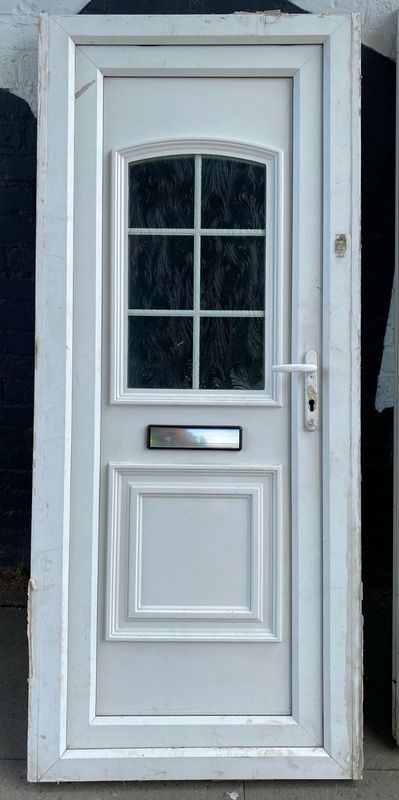 uPVC Door Square Glass White (880 x 2050)