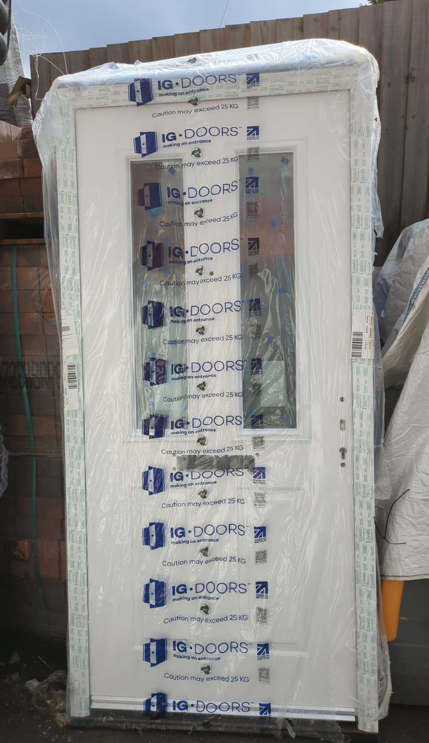 White Composite Door 2 Pane Glass (1000 x 2100)