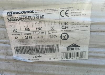 Rockwool Slabs 140mm 1200 x 600