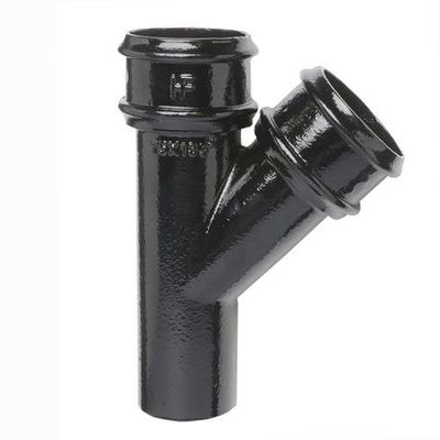 Apex Cast Iron Round Downpipe Branch - 135 Degree x 150mm Black