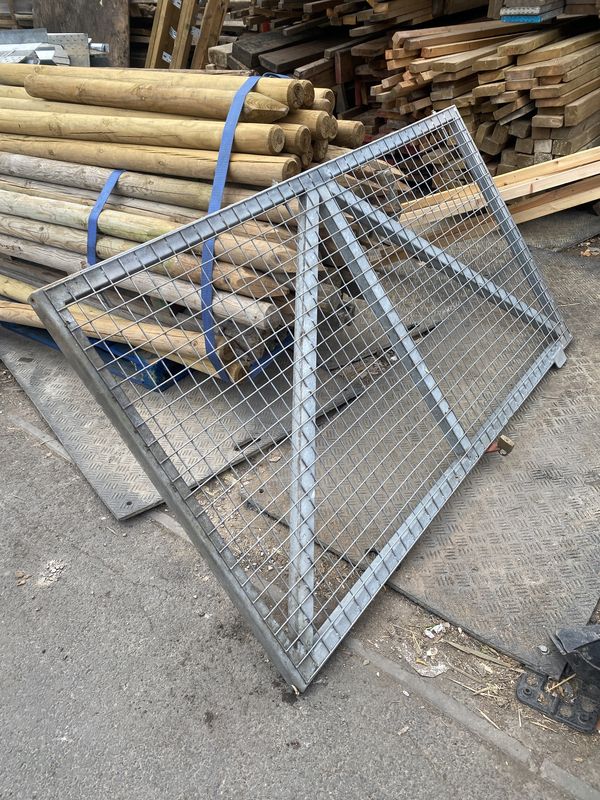 Silver Metal Mesh Pedestrian Gate