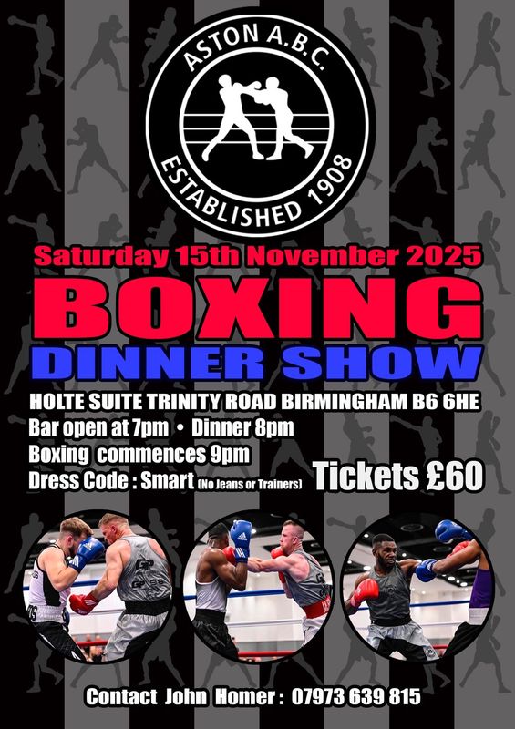 Aston A.B.C. Home Boxing Dinner Show Ticket