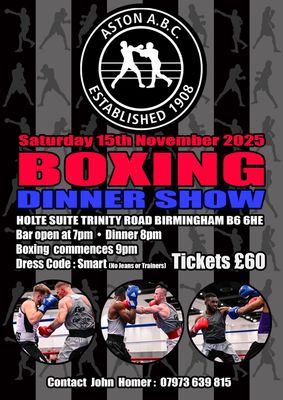 Aston A.B.C. Home Boxing Dinner Show Ticket