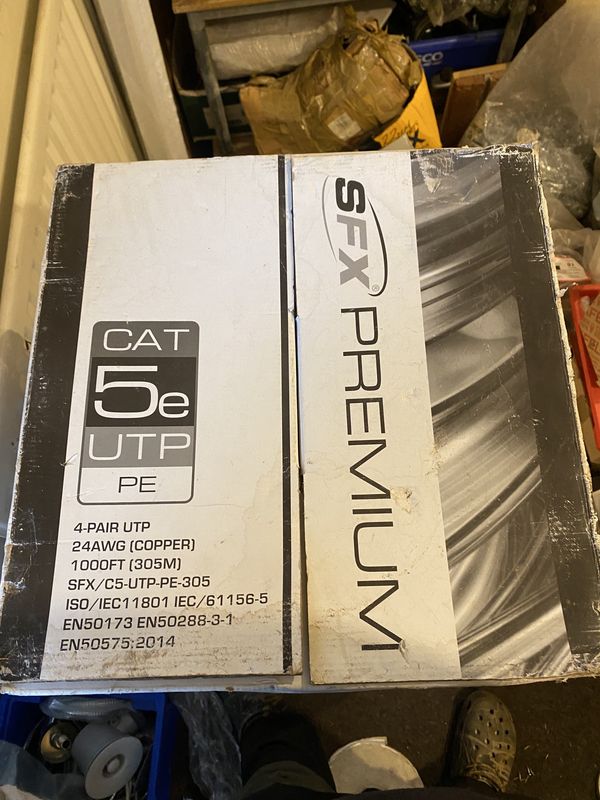 SFX 305m Cat5e Premium UTP Cable Solid Copper PE External Grade Black