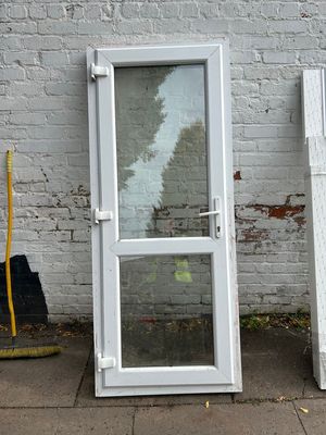 uPVC White Rear Door 860 x 2100 mm
