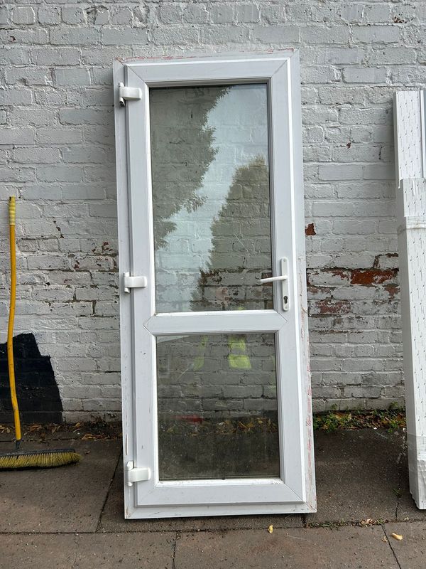 uPVC White Rear Door 860 x 2100 mm