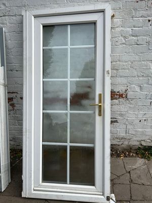 uPVC White Full Glass Door 895 x 2065mm