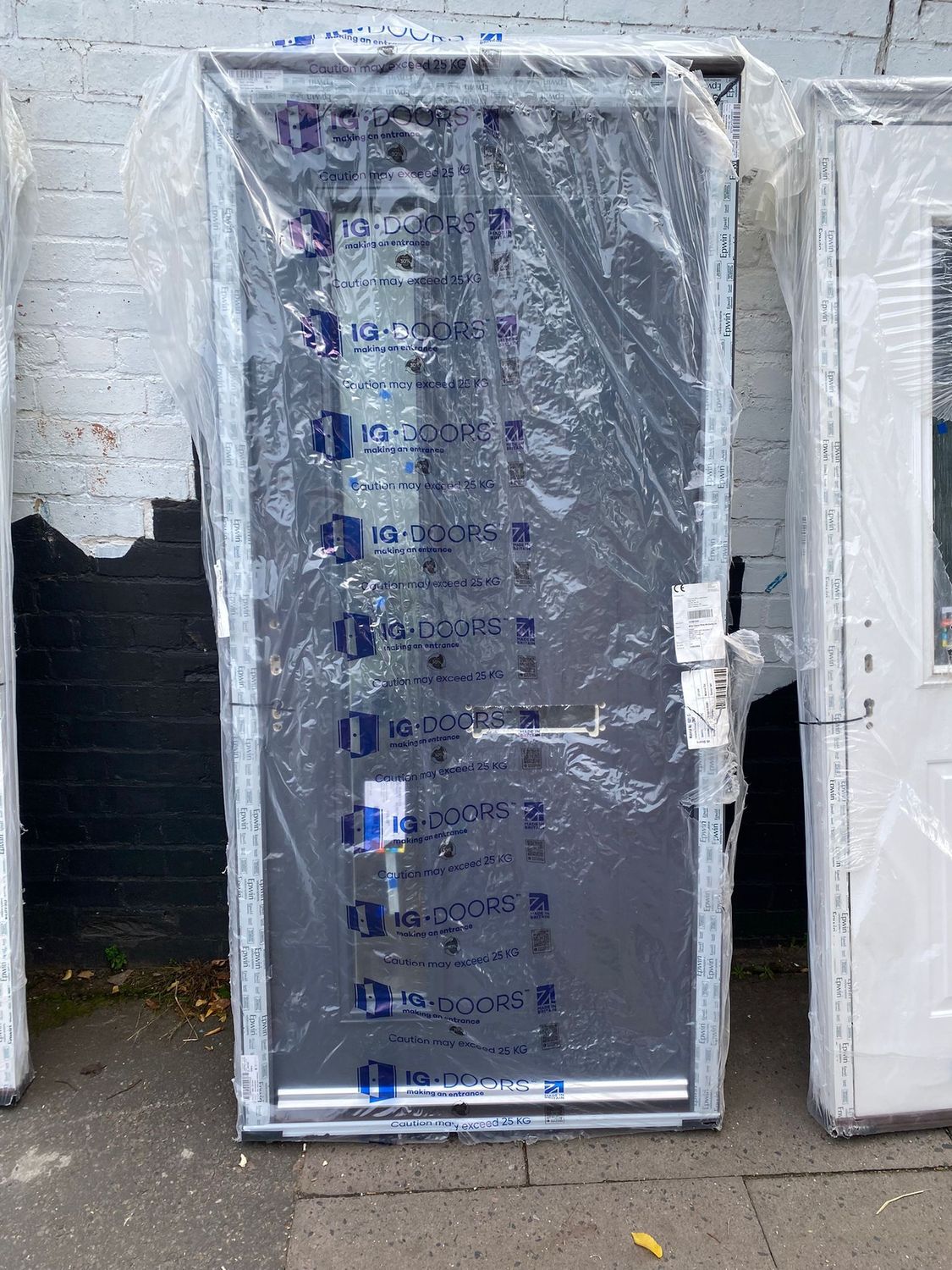 Composite Black Door Tall Glass 1000 x 2120 mm