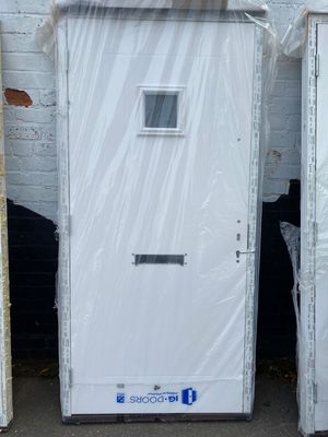 Composite White Square Glass Door 1000 x 2100mm