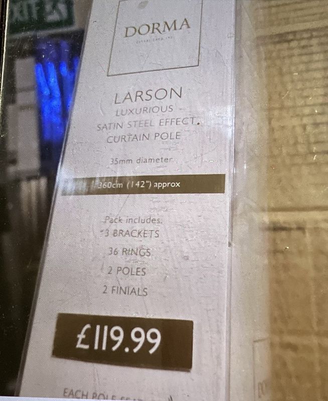 Larson Luxurious Satin Steel Effect Pole 3600 mm