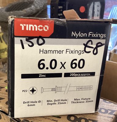 Timco Hammer Fixings 6 x 60mm